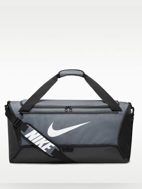 Like New! Nike Brasilia Training Duffel Bag-Medium Size (60L)-Grey & Black